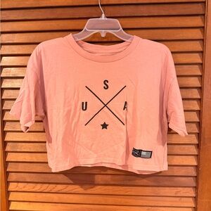 Grunt Style Pink USA Cropped Tee